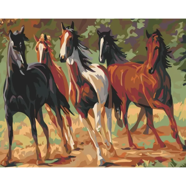 Peinture par numéros Chevaux au Galop