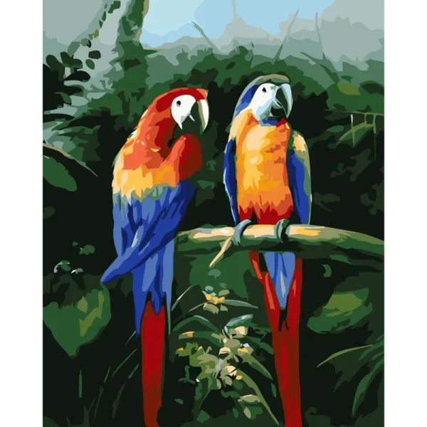 Peinture par numéros Duo de Perroquets